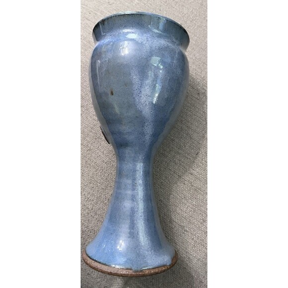 Garry Studio Art Pottery Blue Glazed Chalice Goblet Handmade Cup 7.5 Inches - Picture 4 of 9